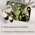 Set van 2 groene placemats voor ontbijttafel met aapjesmotief Verkoop