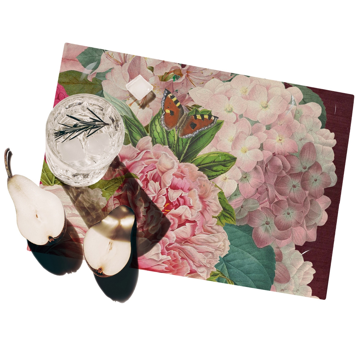 Set van 2 wasbare placemats in bloemenstijl, Velvet kunststof Aanbieding Set van 2 wasbare placemats in bloemenstijl, Velvet kunststof Aanbieding