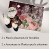 Set van 2 wasbare placemats in bloemenstijl, Velvet kunststof Verkoop