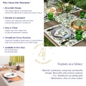 Set van 2 wasbare placemats in bloemenstijl, Velvet kunststof Aanbod