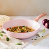 Anti-aanbak wokpan 28cm met roze granietlook Bisetti Stonerose Verkoop