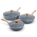 Set van 3 antiaanbak koekenpannen met deksel Pierre Gourmet Aanbieding