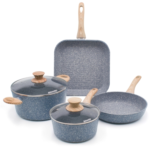 Batterij 6 potten pan grillpan antiaanbak Pierre Gourmet Aanbieding