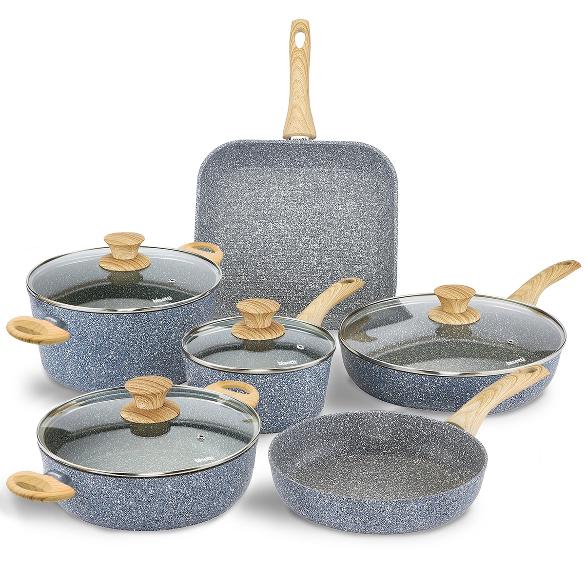 Set van 10 stuks antiaanbak aluminium pannen Pierre Gourmet Aanbieding Set van 10 stuks antiaanbak aluminium pannen Pierre Gourmet Aanbieding