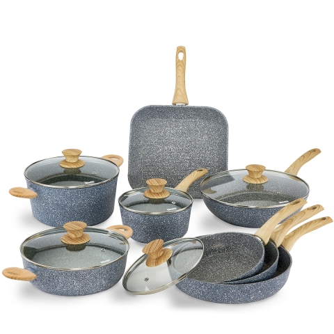 Set van 13 stuks potten en pannen in antiaanbak aluminium Pierre Gourmet Aanbieding
