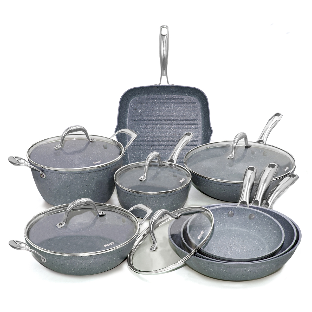 13-delige set anti-aanbakpannen Bisetti Pierre Gourmet Aanbieding 13-delige set anti-aanbakpannen Bisetti Pierre Gourmet Aanbieding