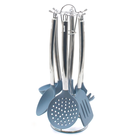 Set van 6 siliconen keukengereedschappen met houder Pierre Gourmet Aanbieding