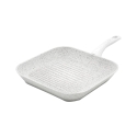 Stonewhite antiaanbak grillplaat 28x28 cm met wit houten handvat Aanbieding