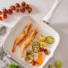 Stonewhite antiaanbak grillplaat 28x28 cm met wit houten handvat Verkoop