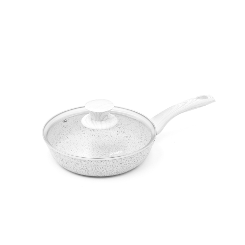Antikleef koekenpan 20cm aluminium met witte houten handgreep Stonewhite Aanbieding