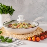 Antiaanbak aluminium koekenpan 24cm met witte houten handgreep Stonewhite Verkoop