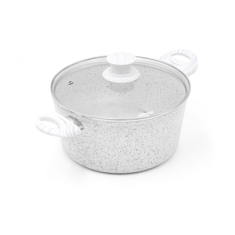 Antiaanbakpan 24cm met wit houten handvat Bisetti Stonewhite Aanbieding