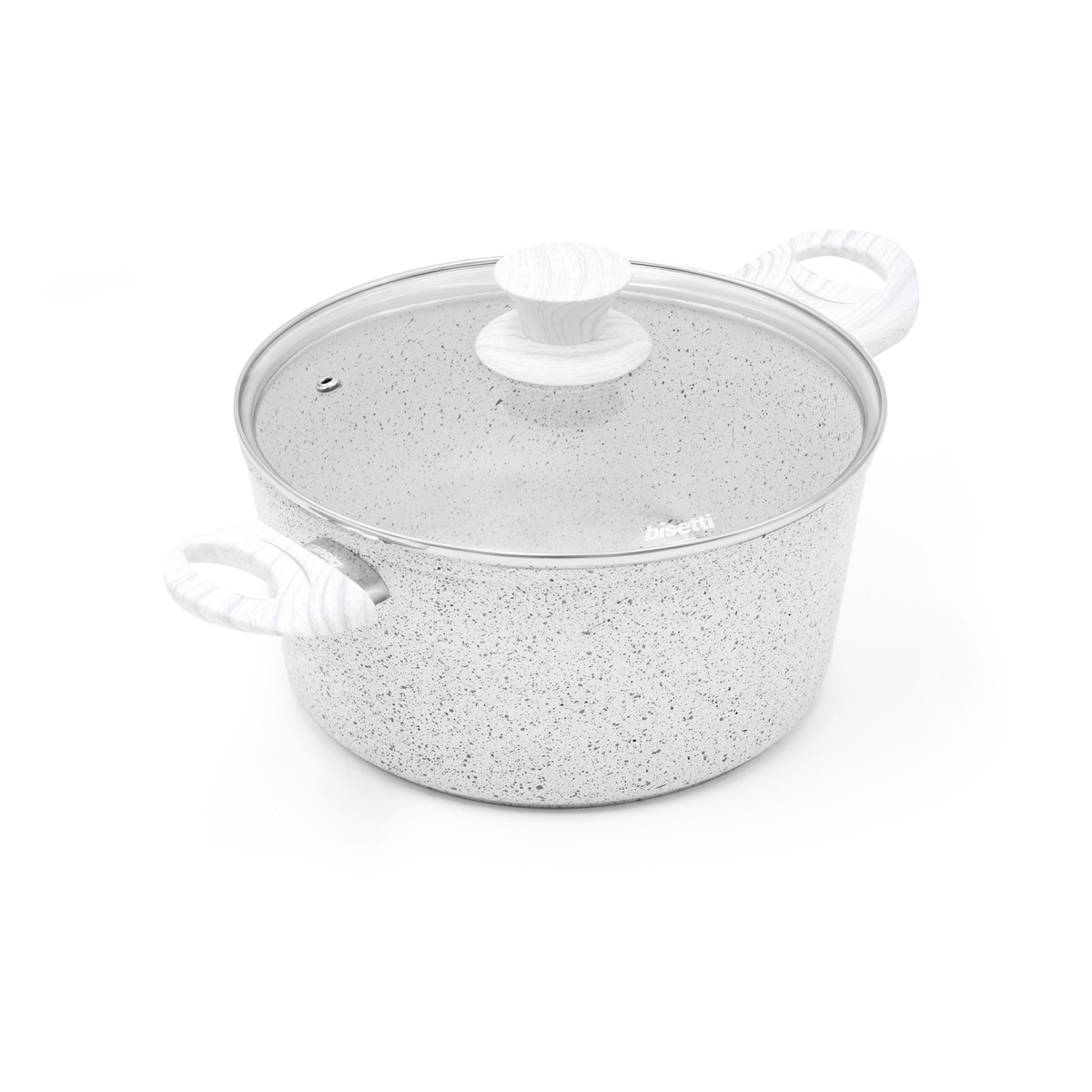 Antiaanbakpan 24cm met wit houten handvat Bisetti Stonewhite Aanbieding