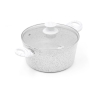 Set van 10 anti-aanbak aluminium pannen Bisetti Stonewhite Voorraad