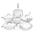 13-delige pannenset met koekenpan en grillpan antiaanbak Stonewhite Aanbieding