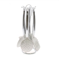 Set van 6 keukenhulpen silicone met metalen houder Stonewhite Aanbieding