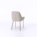 Set van 4 moderne stoelen met armleuningen in beige kunstleer voor keuken Nath Verkoop
