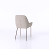 Set van 4 moderne stoelen met armleuningen in beige kunstleer voor keuken Nath Verkoop