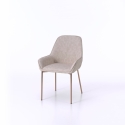 Set van 4 moderne stoelen met armleuningen in beige kunstleer voor keuken Nath Aanbieding