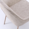 Set van 4 moderne stoelen met armleuningen in beige kunstleer voor keuken Nath Aanbod