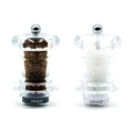 Bisetti transparante handmatige zout- en pepermolenset 10 cm Aanbieding