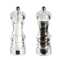 Set van transparante zout- en pepermolen 17,5 cm tafel Bisetti Aanbieding