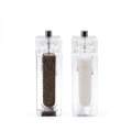 Bisetti handmatige zout- en pepermolenset transparant modern design 14,5 cm Aanbieding