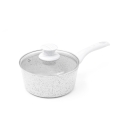 Antikleef kookpan 18cm met wit houten handgreep Bisetti Stonewhite Aanbieding