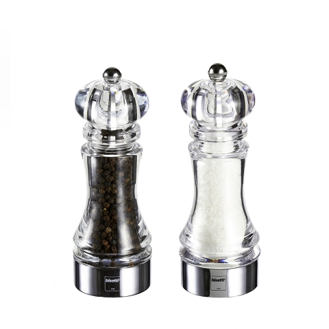 Transparante zout- en pepermolens tafel keuken 17,5cm Bisetti Stonewhite Aanbieding