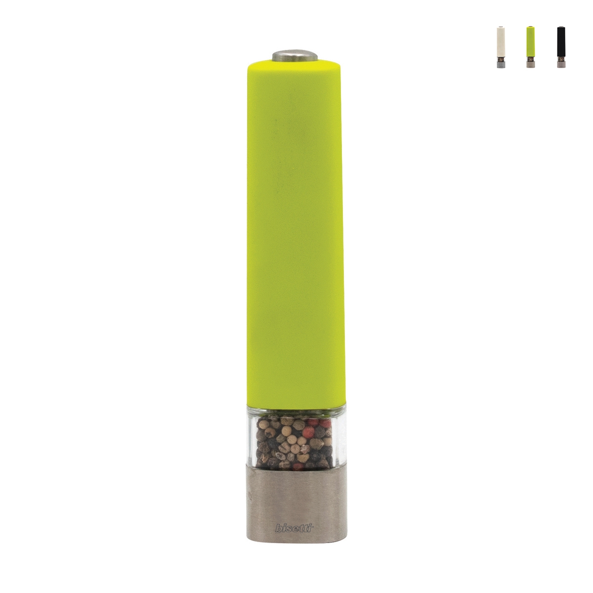 Elektrische peper- en zoutmolen, transparant design, 20 cm Bisetti Aanbieding