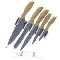 Set van 5 roestvrijstalen messen met transparant blok Pierre Gourmet Korting