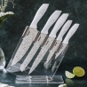 Set van 5 keukenmessen van roestvrij staal met transparant blok Stonewhite Verkoop
