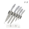Set van 5 keukenmessen van roestvrij staal met transparant blok Stonewhite Aanbieding