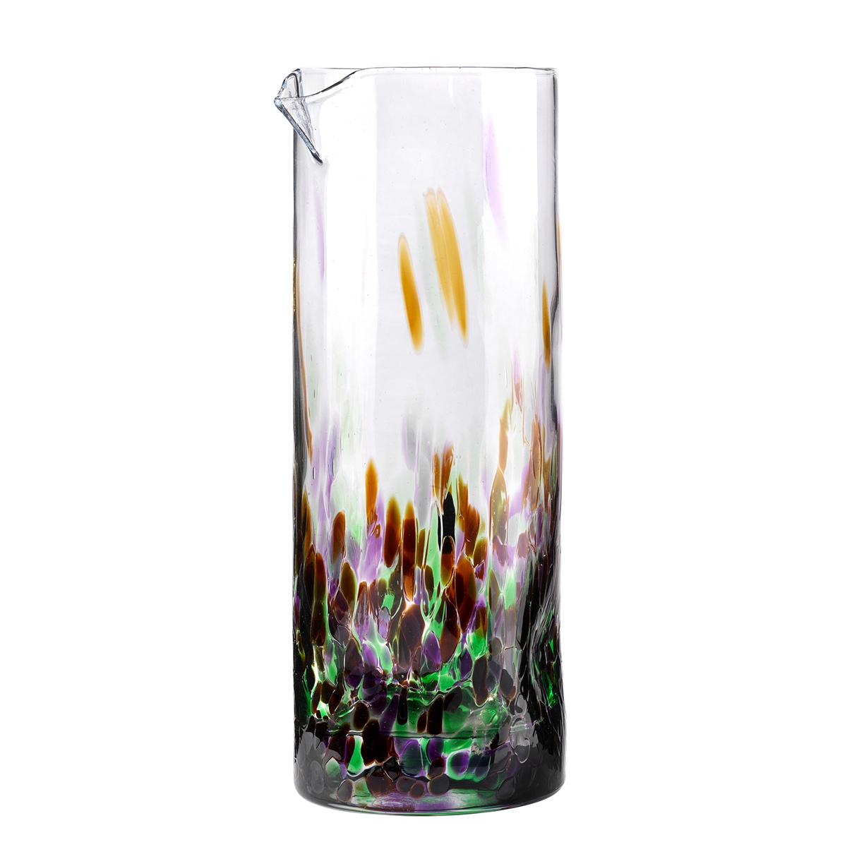 Meerlaagse glazen waterkan 0,9 liter 21 cm Banderoles multicolor Aanbieding