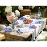 Set van 4 platte borden in Engelse stijl terracotta 27x27x2cm Blue Italian Aanbod