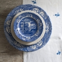 Set van 4 platte borden in Engelse stijl terracotta 27x27x2cm Blue Italian Korting