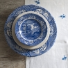 Set van 4 platte borden in Engelse stijl terracotta 27x27x2cm Blue Italian Korting
