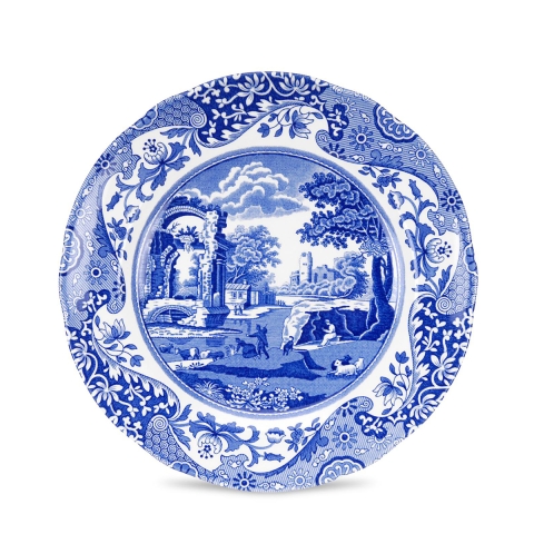 Set van 4 kleine aardewerken bordjes in Engelse stijl 19x19x2cm Blue Italian Aanbieding