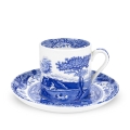 Set van 4 koffiekopjes met schoteltje in blauw Engels decor Blue Italian Aanbieding