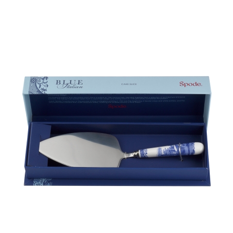 Taartschep van roestvrij staal en keramiek in Engelse stijl Blue Italian Aanbieding