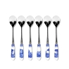 Set van 6 koffielepels roestvrij staal keramiek Engelse stijl Blue Italian Aanbieding