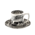 Koffiekopje met schoteltje decoratieve Engelse stijl Black Italian Aanbieding