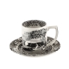 Koffiekopje met schoteltje decoratieve Engelse stijl Black Italian Aanbieding