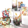 Set van 6 waterglazen 10cm in gekleurd glas, creatief design Banderoles Verkoop