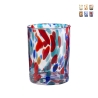 Set van 6 waterglazen in gekleurd glas creatief design 10cm Banderoles Aanbieding