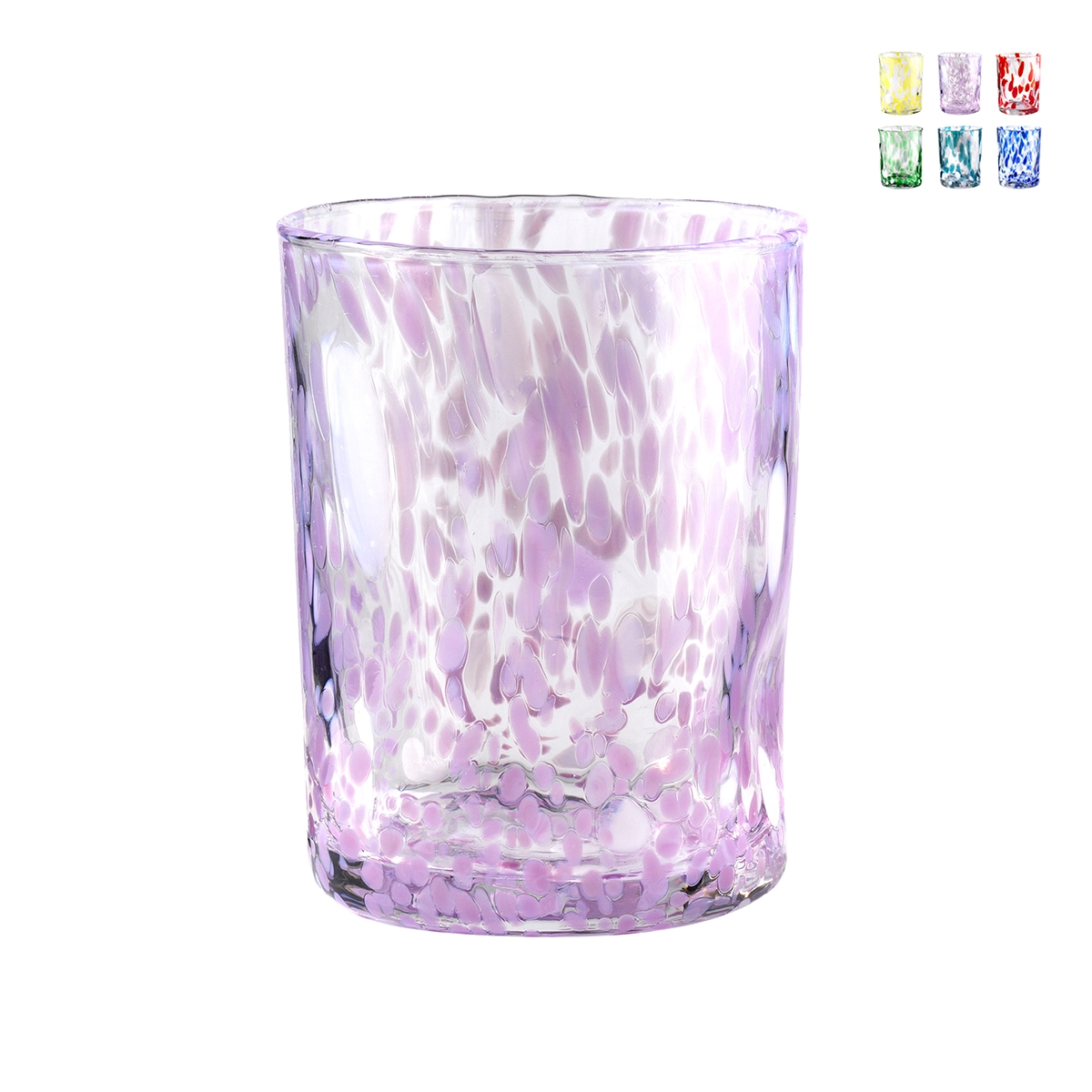 Set van 6 gekleurde glazen waterglazen 10 cm Carnaval Aanbieding