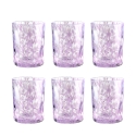 Set van 6 gekleurde glazen waterglazen 10 cm Carnaval 