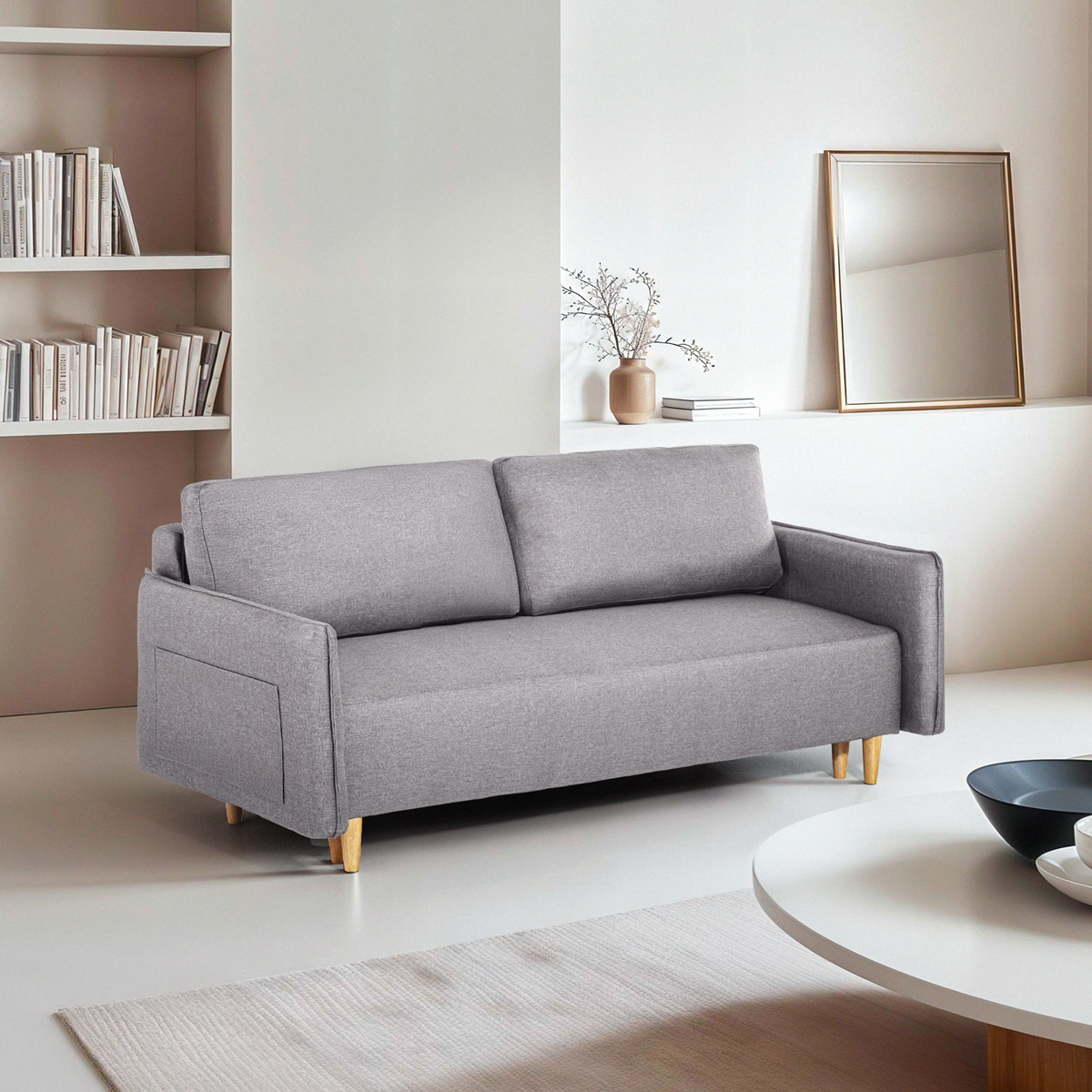2-zits slaapbank in Scandinavische stijl met verstelbare rugleuning Chara Aanbieding 2-zits slaapbank in Scandinavische stijl met verstelbare rugleuning Chara Aanbieding