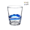Set van 6 waterglazen met gekleurde strepen 10 cm Eolo Aanbieding