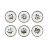 Set van 6 porseleinen botervlootjes 16,5 cm Botanic Garden Aanbieding